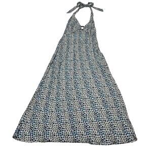 M1-65 FRESHA London Women's Halter Midi Dress Blue Size S